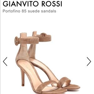 Gianvito Rossi Portofino 85 Suade Sandals Nude